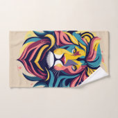 Abstracte Leeuwenkop Kunst Bad Handdoek (Handdoek)