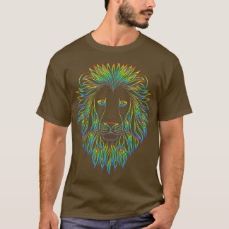 Abstracte leeuwenkop t-shirt