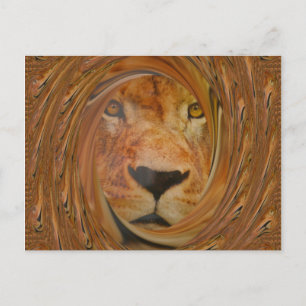 Abstracte Leeuwensafari Kunstprint Briefkaart