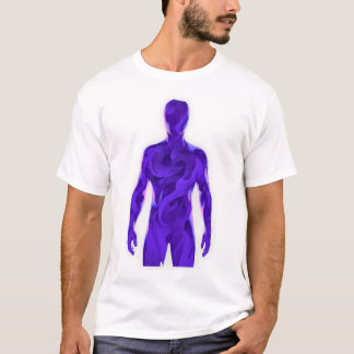 Abstracte Lege Mens Witte T-Shirt – Paarse Energie