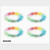 Abstracte lege Sjabloon Aangepast, modern, kleurri Ovale Sticker (Vel)