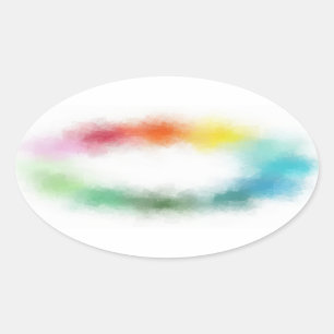 Abstracte lege Sjabloon Aangepast, modern, kleurri Ovale Sticker