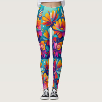 Abstracte Leggings bloemen