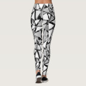 Abstracte leggings, geometrische zwart en grijs leggings (Achterkant)
