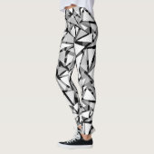 Abstracte leggings, geometrische zwart en grijs leggings (Links)