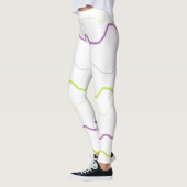 Abstracte Leggings met Paarse en kalkgroene vierka (Links)