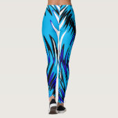 Abstracte Leggings met wervelingen in blauw zwart- (Achterkant)