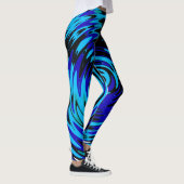 Abstracte Leggings met wervelingen in blauw zwart- (Rechts)