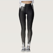 Abstracte Leggings met zwarte en witte plash (Voorkant)
