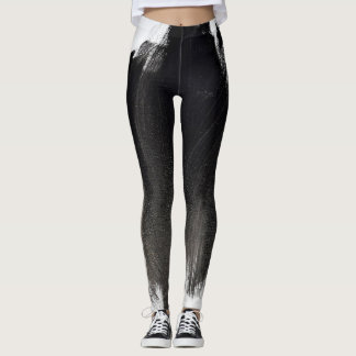 Abstracte Leggings met zwarte en witte plash