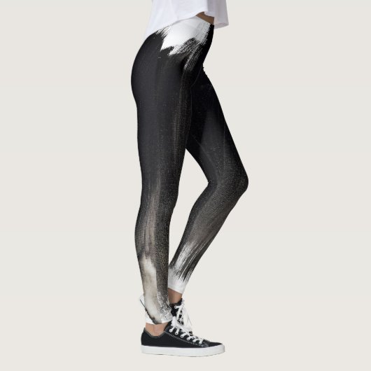 Abstracte Leggings met zwarte en witte plash (Rechts)