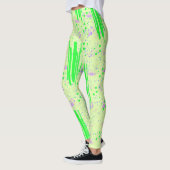 Abstracte Leggings Ontwerp in Geel, Groen en Paars (Links)