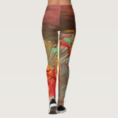 Abstracte Leggings "Oranje barst" (Achterkant)