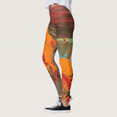 Abstracte Leggings "Oranje barst" (Links)
