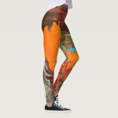 Abstracte Leggings "Oranje barst" (Rechts)
