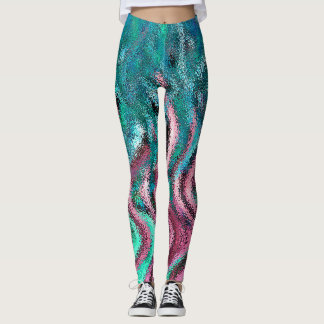 Abstracte leggings van kunstenaar Kevin Dailey.