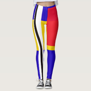 Abstracte Leggings van Piet Mondrian Geïnspireerde