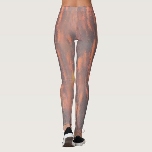 Abstracte Leggings voor All-Over Print Peach Grey  (Achterkant)