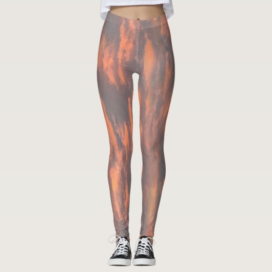 Abstracte Leggings voor All-Over Print Peach Grey  (Voorkant)