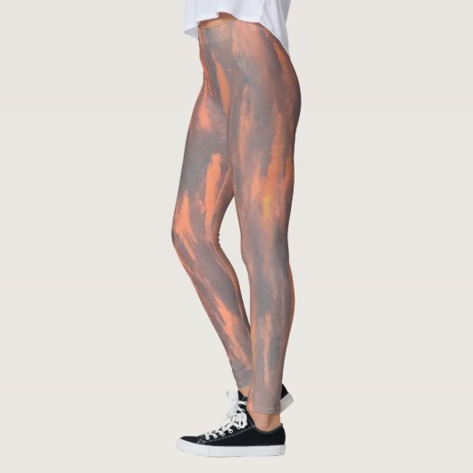 Abstracte Leggings voor All-Over Print Peach Grey  (Links)