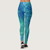 Abstracte Leggings voor Blues & Greens - "Atlantis (Achterkant)