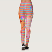 Abstracte Leggings voor ontwerper in Oranje kleure (Achterkant)