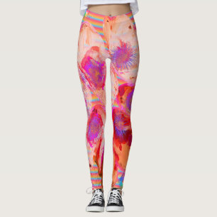 Abstracte Leggings voor ontwerper in Oranje kleure