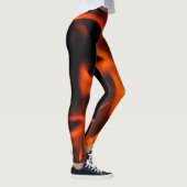 Abstracte Leggings voor Oranje en zwart vuurpatroo (Rechts)