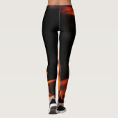 Abstracte Leggings voor Oranje en zwart vuurpatroo (Achterkant)