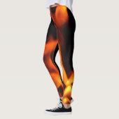 Abstracte Leggings voor Oranje en zwart vuurpatroo (Links)