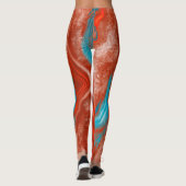 Abstracte leggings voor turkooizen en brandweer (Achterkant)