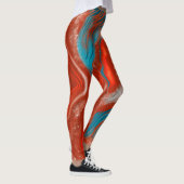 Abstracte leggings voor turkooizen en brandweer (Rechts)