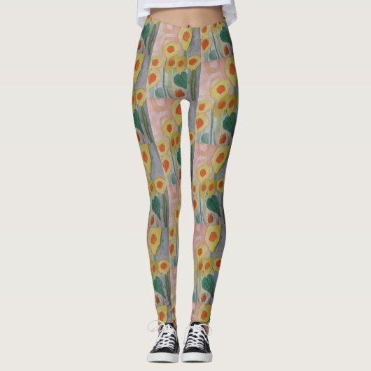 Abstracte Leggings voor zonnebloemen (Voorkant)