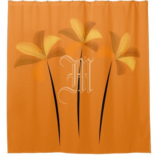 Abstracte Lelies Bloemen Herfst Mood Douchegordijn (Voorkant)