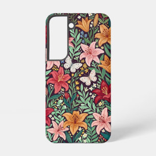 Abstracte Lelies Vlinders Samsung Hoesjes Galaxy Hoesje