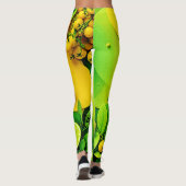 Abstracte Lemon Limoen Natuur Art Leggings (Achterkant)