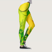Abstracte Lemon Limoen Natuur Art Leggings (Rechts)