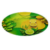 Abstracte Lemon Limoen Natuur Art Snijplank (Hoek)