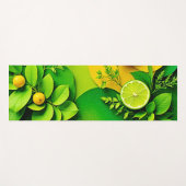 Abstracte Lemon Limoen Natuur Art Yogamat (Voorkant (horizontaal))