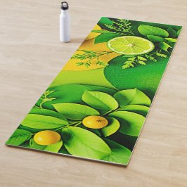 Abstracte Lemon Limoen Natuur Art Yogamat