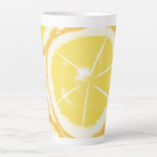 Abstracte Lemon Swirls Slices Latte Mok (Voorkant)
