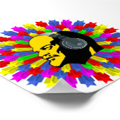 Abstracte lenin Head in Star Circle Poster (Hoek)