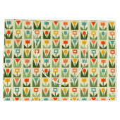 Abstracte Lente Bloemen Grote Geschenktas Groot Cadeauzakje (Achterkant)