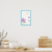 Abstracte Lente Bloemen Poster (Keuken)