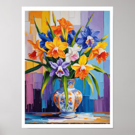 Abstracte lente bloemenboeket Daffodils Lijst het Poster