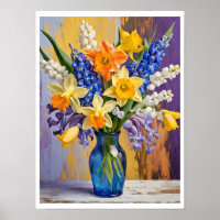 Abstracte lente bloemenboeket gele narcissen