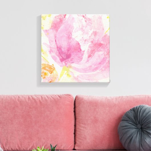 Abstracte lente-Florals Canvas Afdruk (Insitu (Woonkamer))
