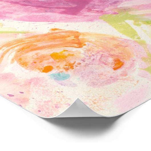 Abstracte lente-Florals Poster (Hoek)