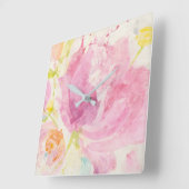 Abstracte lente-Florals Vierkante Klok (Hoek)