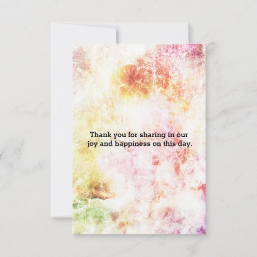 Abstracte lente kleuren gelukkig paar dank u bedankkaart (Achterkant)